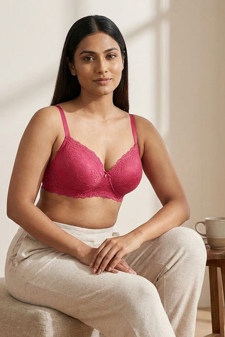 Zivame Padded Non Wired 3/4th Coverage Lace Bra - Love Potion — image 4